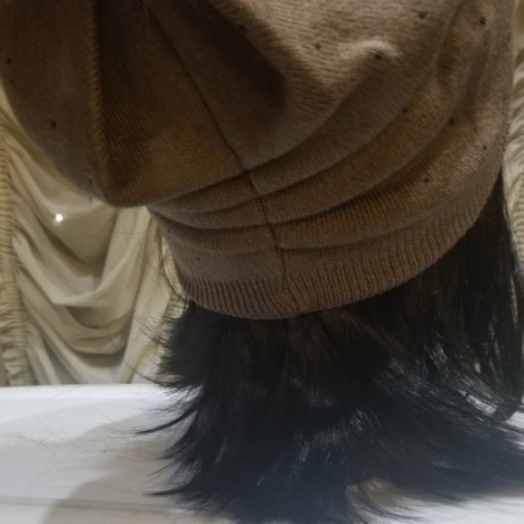 REAL raccoon pompom rhinestone hat - Picture 2 of 8